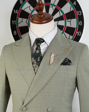 Modern Double-Breasted Slim Fit Suit
