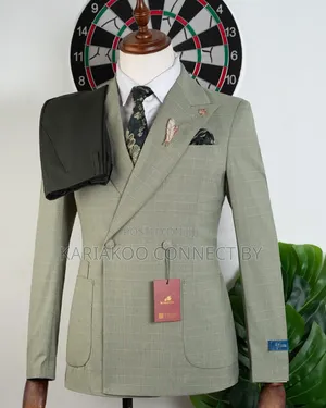Modern Double-Breasted Slim Fit Suit