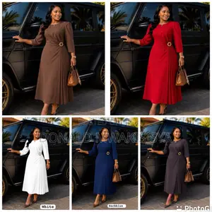 Office Pleated Dress - Boss Lady Gold Edition