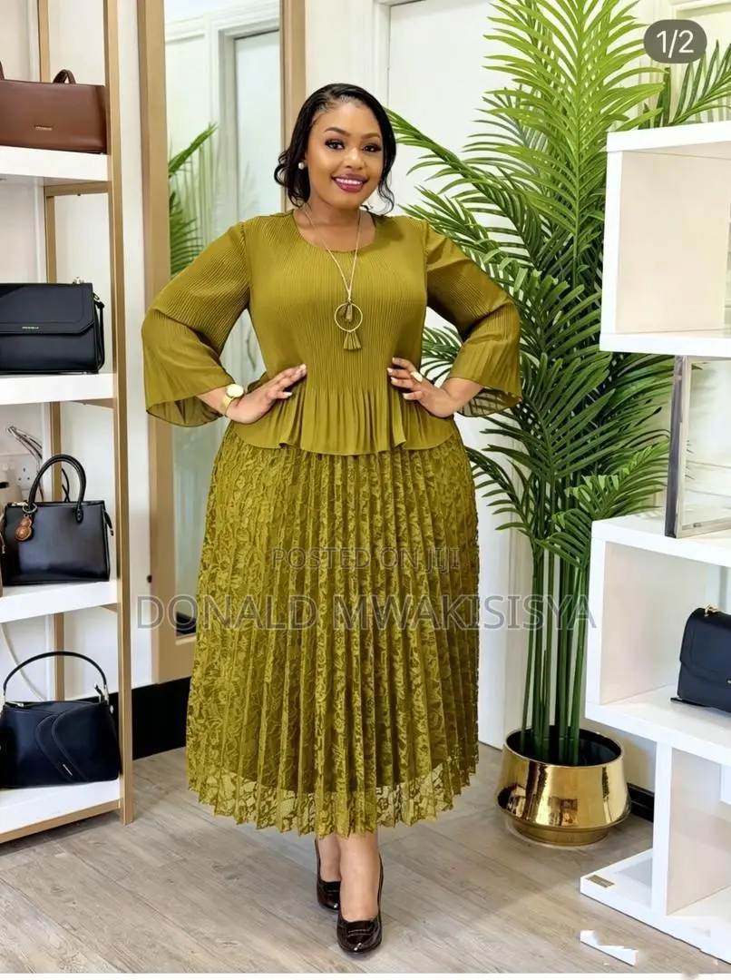 Turkey Lace Pleated Dress - Peplum Luxury Edition