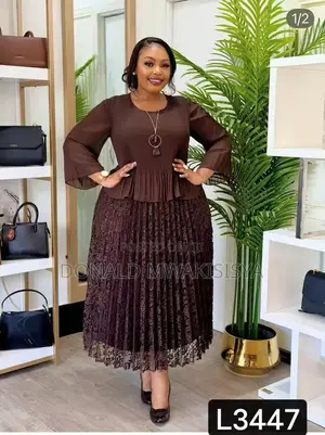 Turkey Lace Pleated Dress - Peplum Luxury Edition