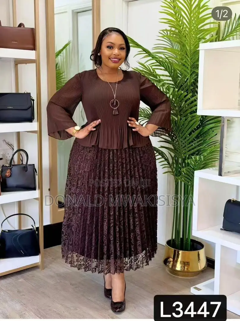 Turkey Lace Pleated Dress - Peplum Luxury Edition
