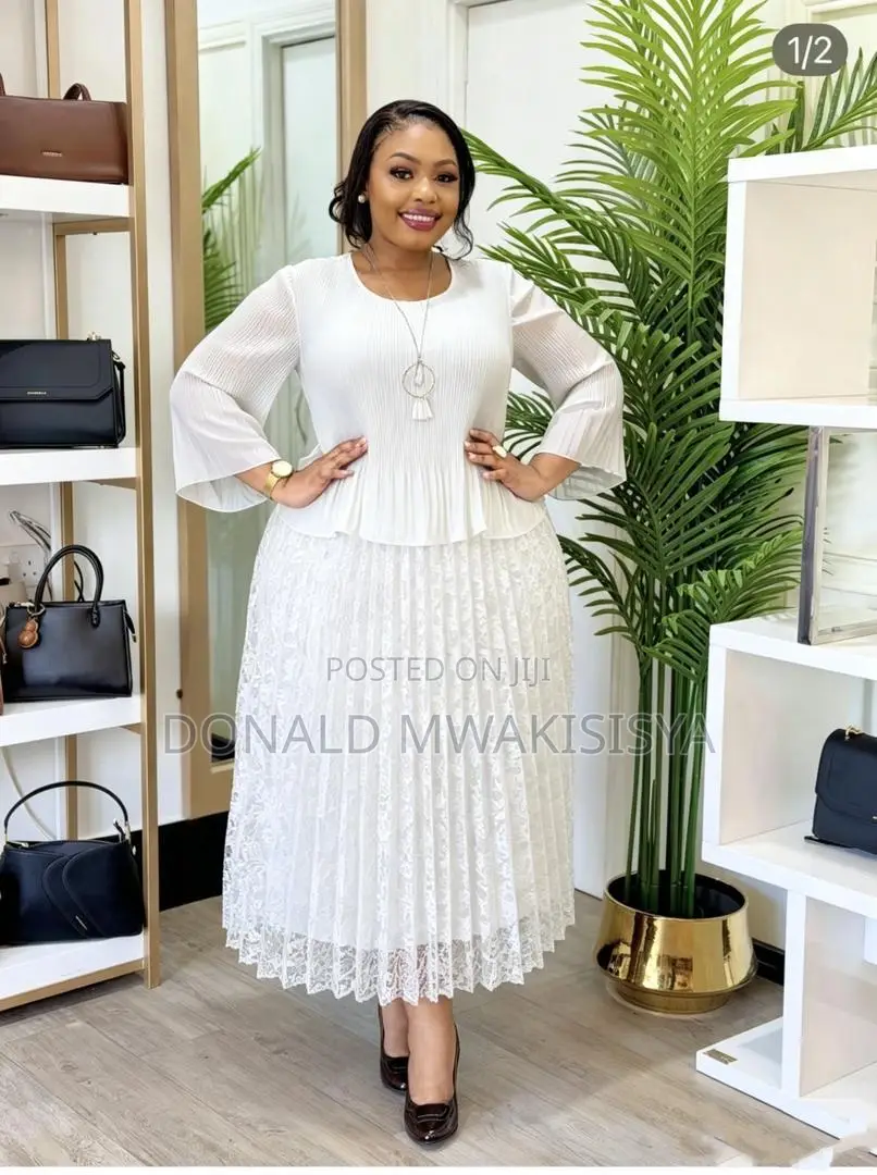 Turkey Lace Pleated Dress - Peplum Luxury Edition