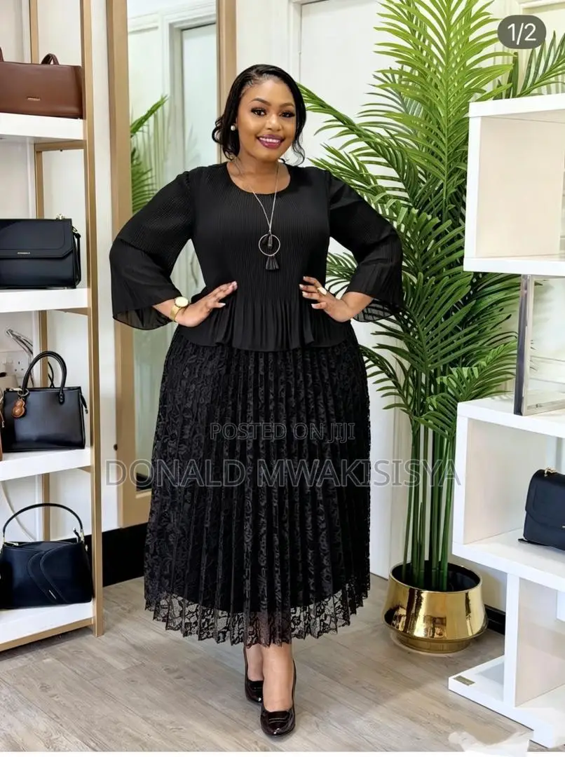 Turkey Lace Pleated Dress - Peplum Luxury Edition