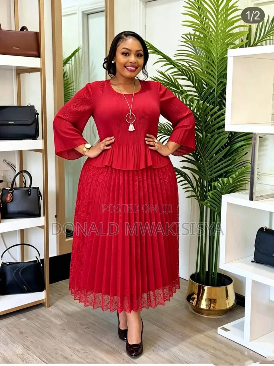 Turkey Lace Pleated Dress - Peplum Luxury Edition