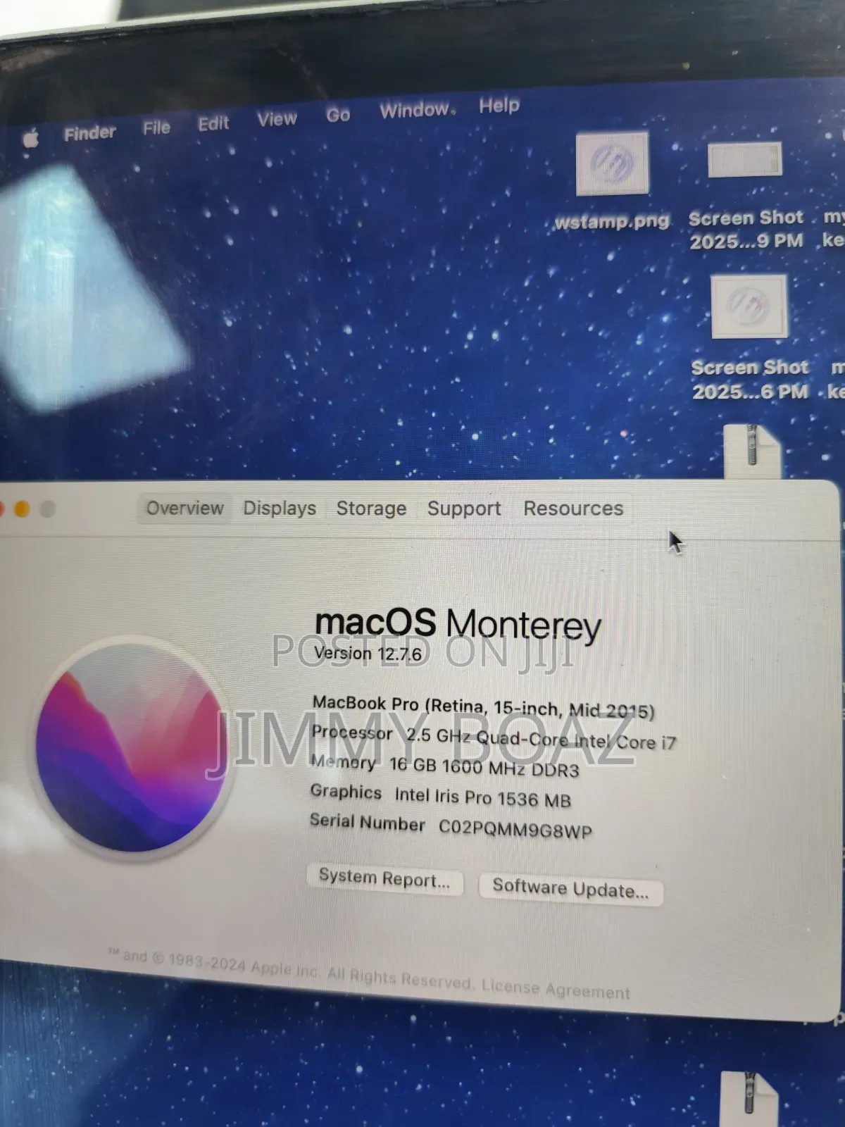 Laptop Apple MacBook Pro 2015 16GB Intel Core i7 SSD 512GB