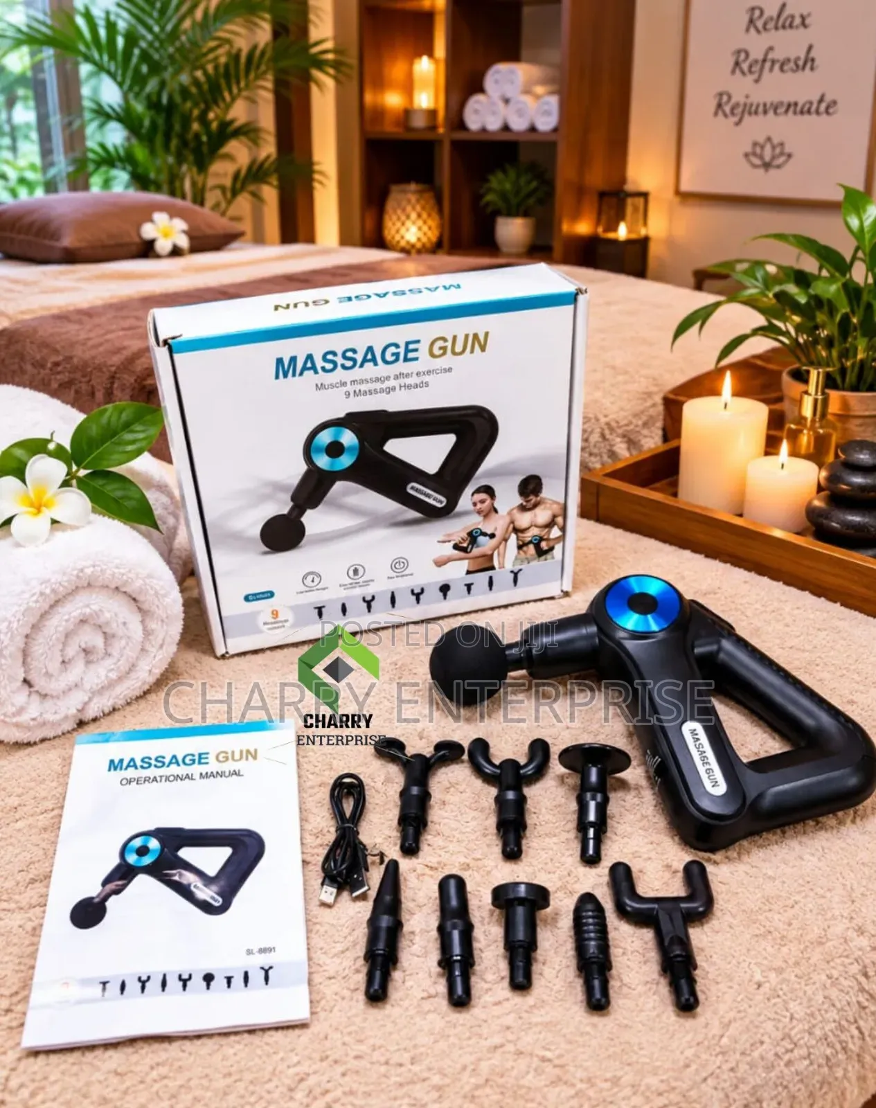 Massage Gun Includes9 Different Massage Heads for Various Target Areas