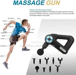 Percussion 9-in-1 Massage Gun – 9 Speeds, Type-C Rechargeable