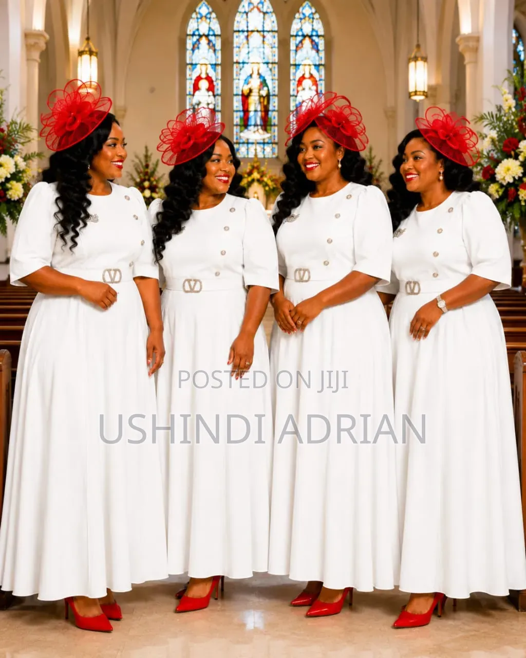 ELEGANT LONG DRESSPrice: 80,000/=Size: 46–58Colour: Only White