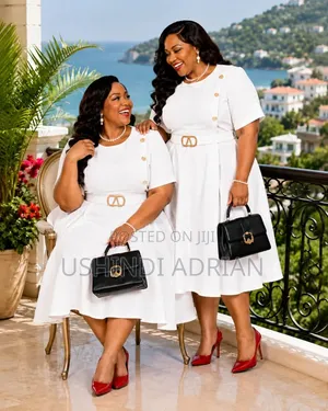 ELEGANT LONG DRESSPrice: 80,000/=Size: 46–58Colour: Only White