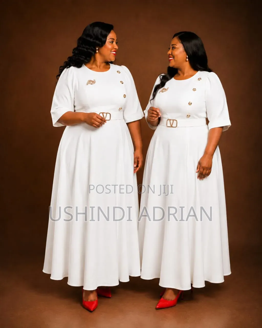 ELEGANT LONG DRESSPrice: 80,000/=Size: 46–58Colour: Only White