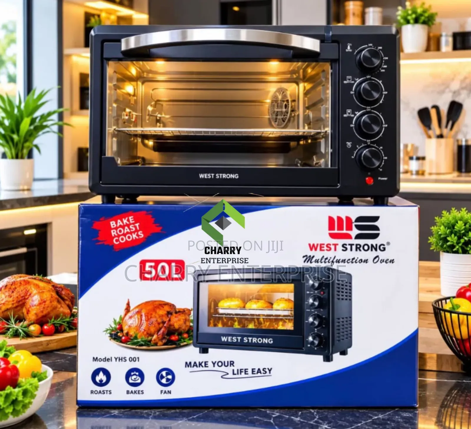 West Strong Oven 50l 
With 4 Knobs.
Bake, Roast , Cook