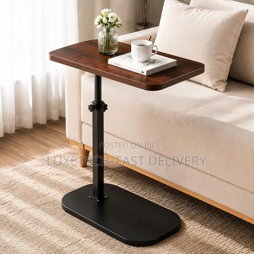 Adjustable C-Shape Sofa Side Table – Laptop Side Desk for Bed, Couch