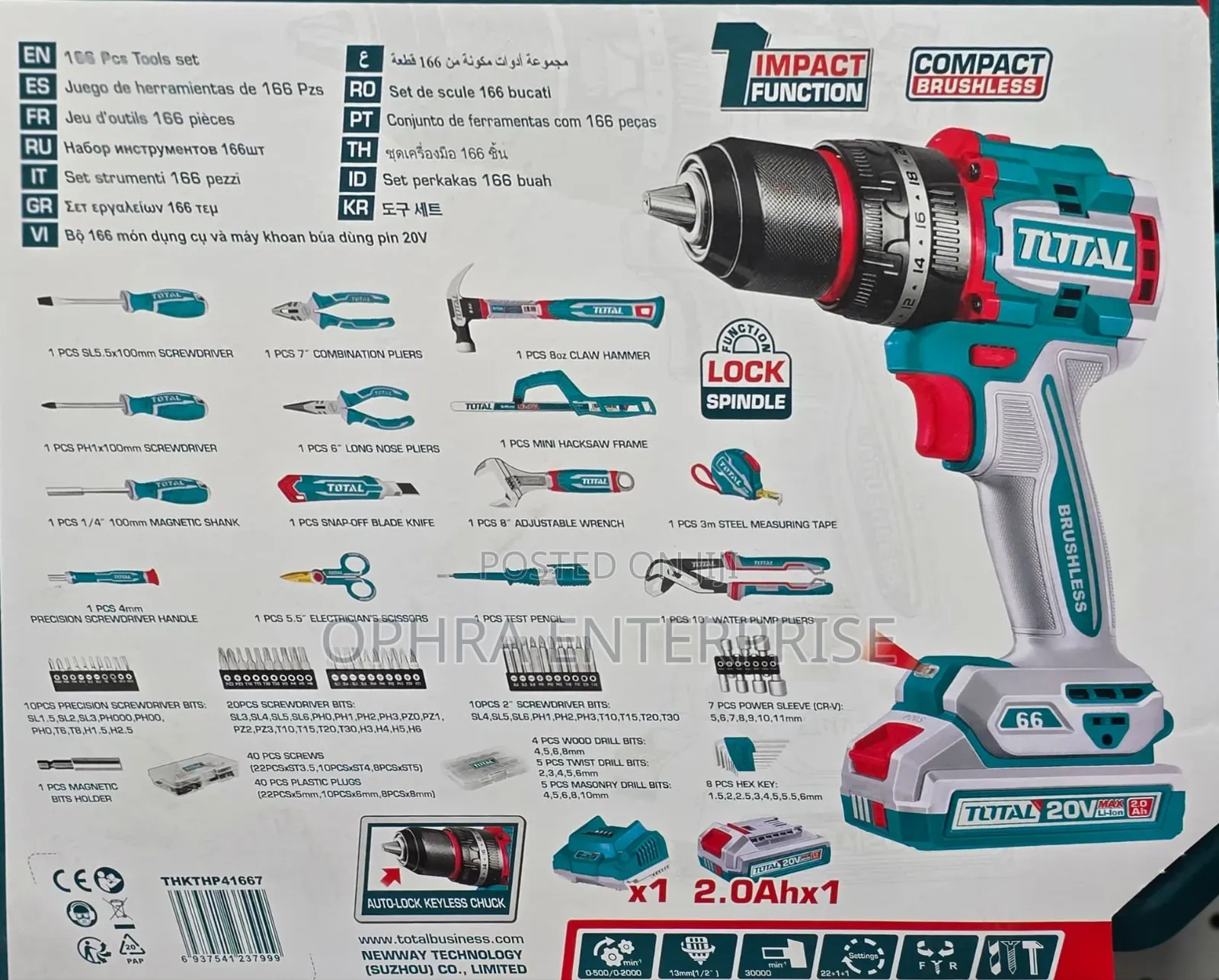 172 PCS Cordless Impact Wrench Tools Set