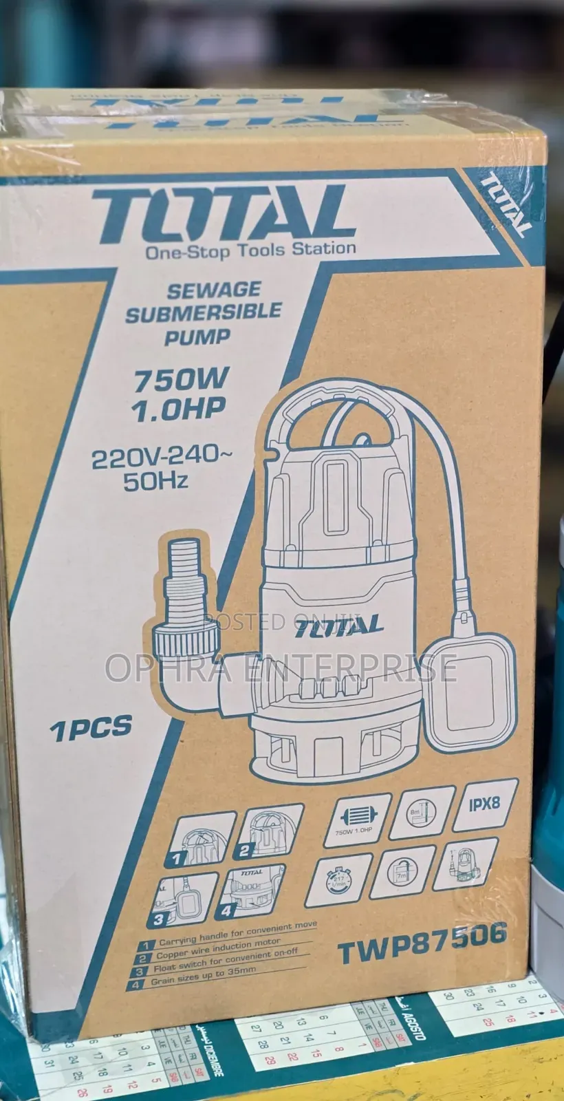 750w (1.0HP) Sewage Submersible Pump