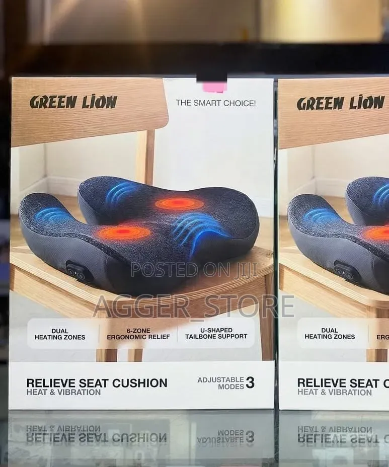 Green Lion Relieve Seat Cushion With Heat and Vibration Therapy