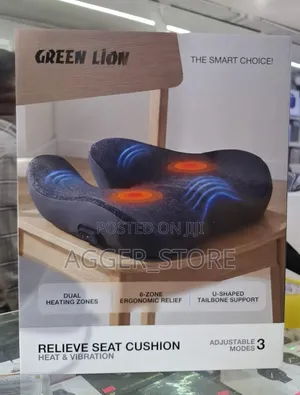 Green Lion Relieve Seat Cushion With Heat and Vibration Therapy