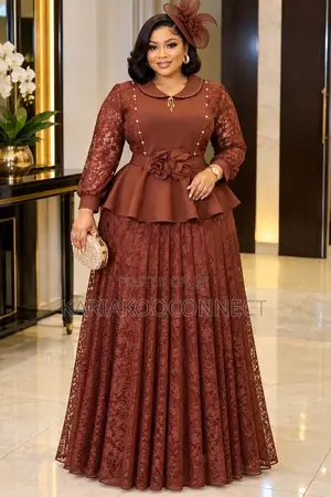 Elegant Lace Peplum Top Maxi Skirt Set