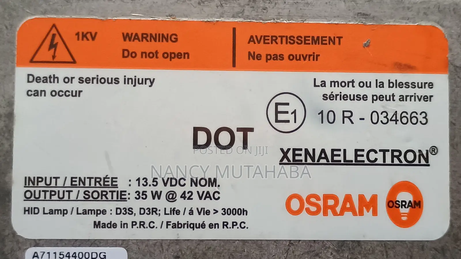 OSRAM Xenon Lamp Inverter 10r-034663