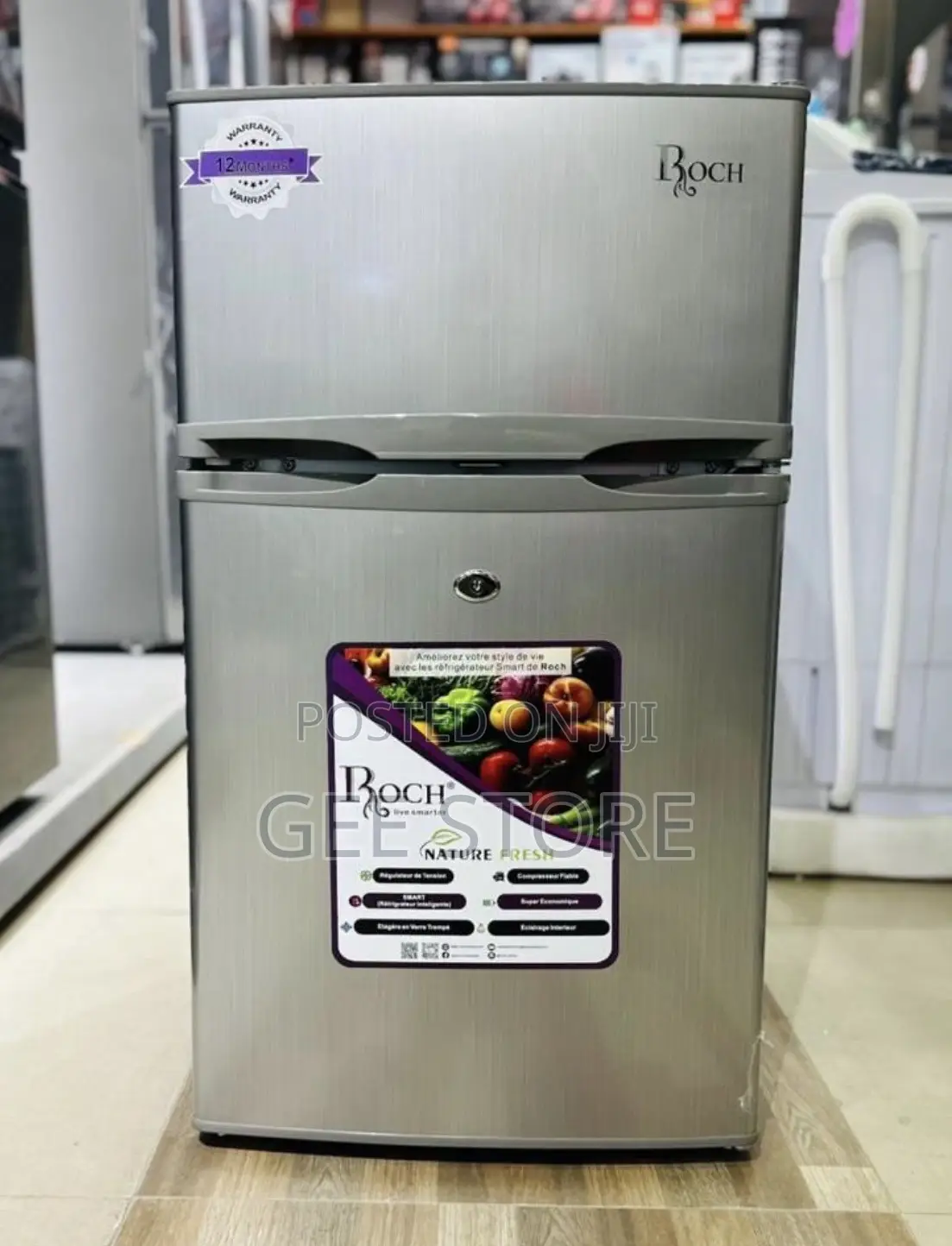 Roch Double Door Refrigerator (Model RFR-110D-B) 85L