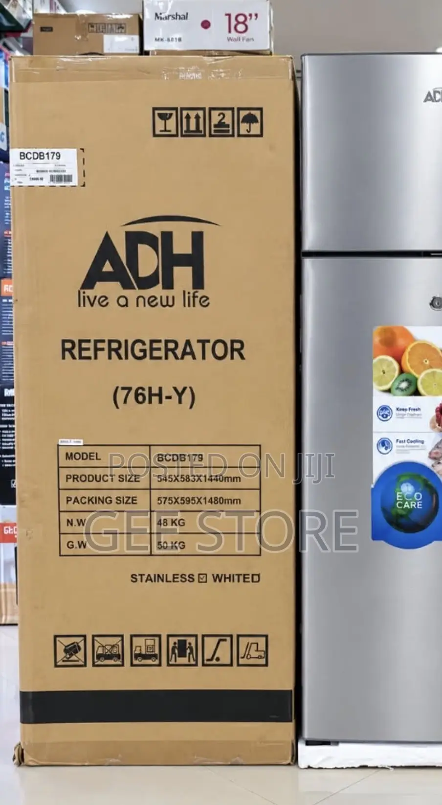 ADH Double-Door Refrigerator (Model BCDB179)