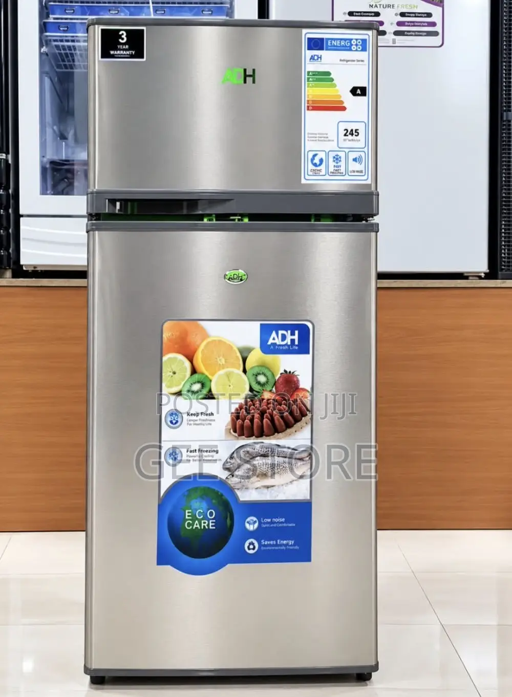 An ADH Double Door Refrigerator 108L