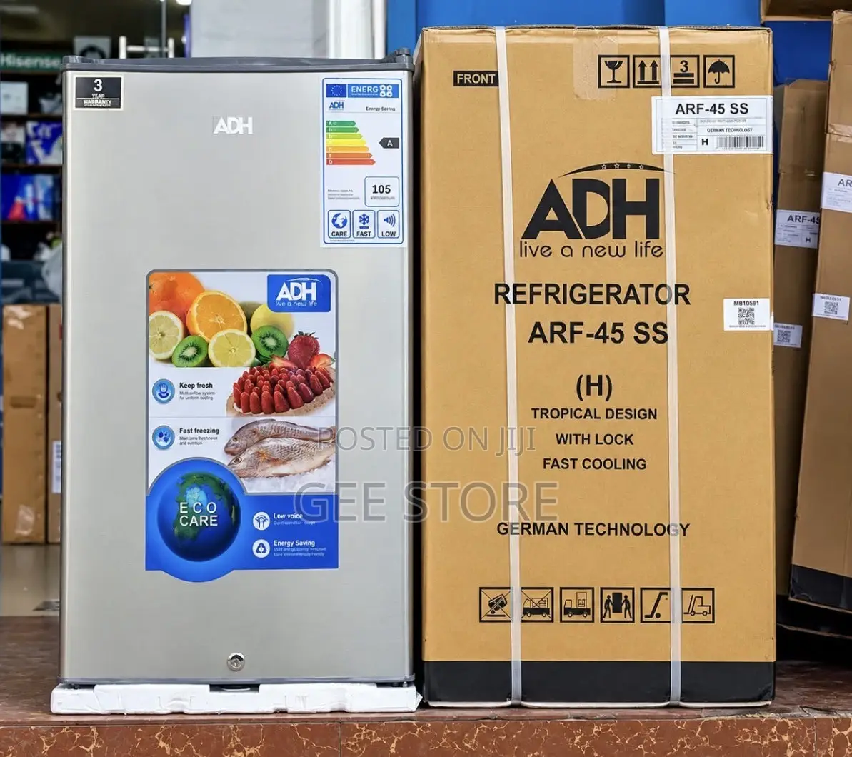 ADH Single Door Refrigerator (Model: ARF-45 SS) With a 90L