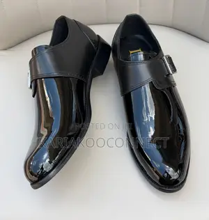 Men's Black Patent Leather Monk Strap Dress Shoes