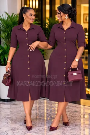 Women's Button-Down Midi Shirt Dress