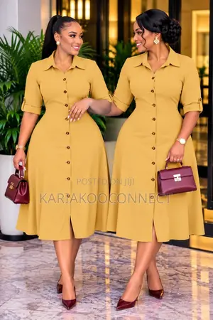 Women's Button-Down Midi Shirt Dress