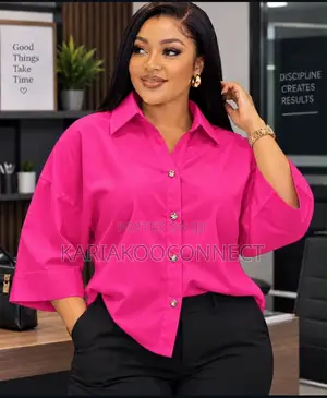 Women's Oversized Button-Down Collared Shirt