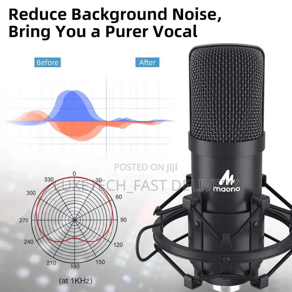 Maono AU-A03 Condenser Microphone Kit Podcast Mic With Boom Arm Stand