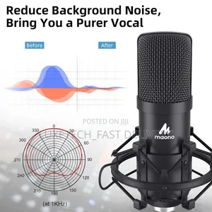 Maono AU-A03 Condenser Microphone Kit Podcast Mic With Boom Arm Stand