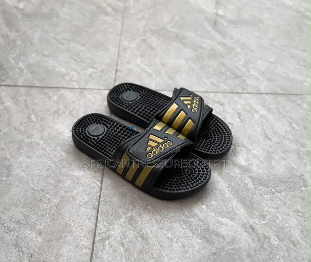 Adidas Adissage Slides Featuring Adjustable Hook and Loop Strap