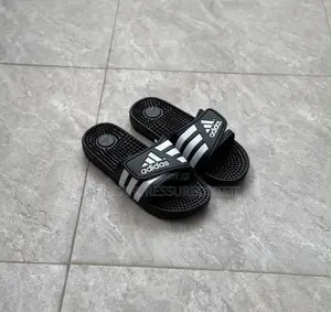Adidas Adissage Slides Featuring Adjustable Hook and Loop Strap