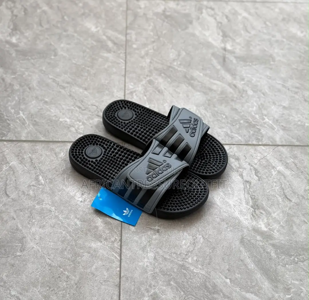 Adidas Adissage Slides Featuring Adjustable Hook and Loop Strap