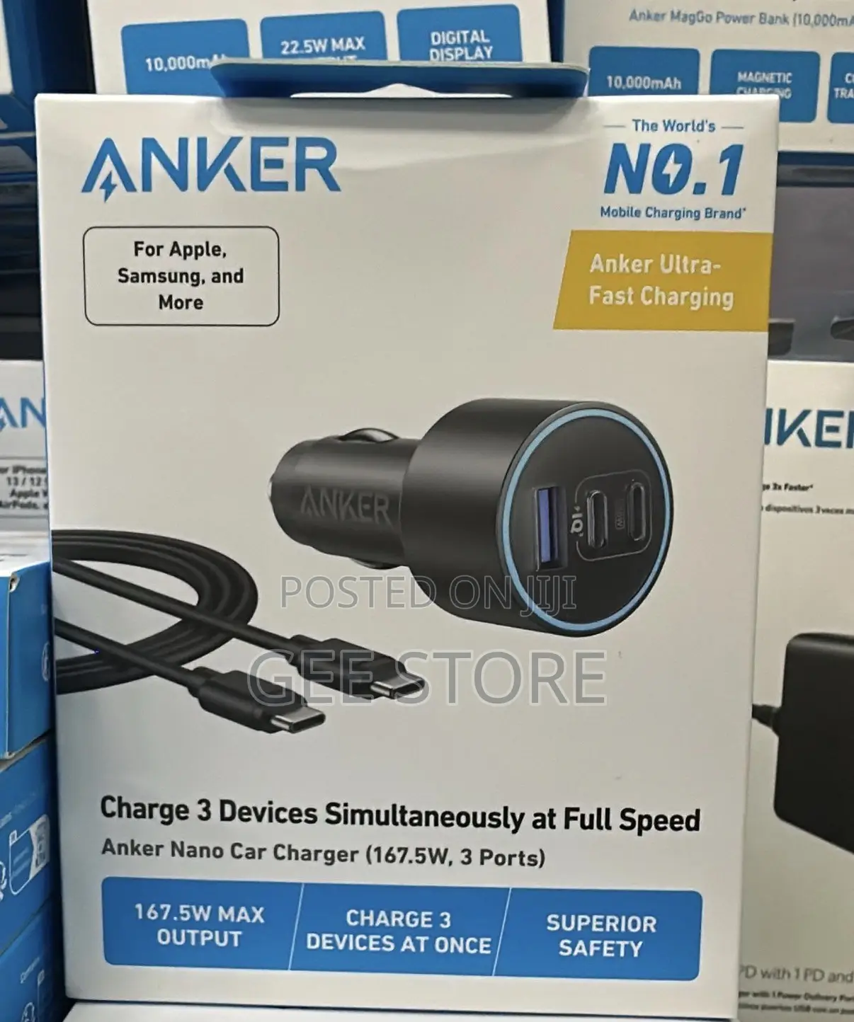 Anker Nano Car Charger (167.5W, 3 Ports)