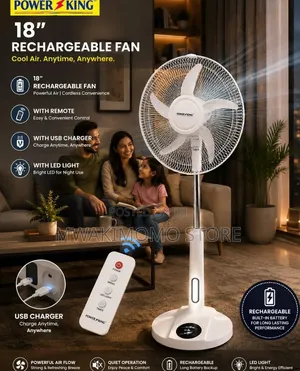 18" Power King Rechargeable Stand Fan (Pk1865)