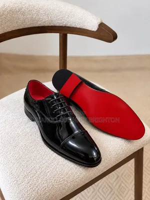 Black Patent Leather Red-Sole Oxford Shoes