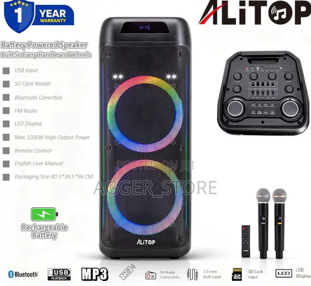 Alitop Rechargeable Speaker UBL-D12 Party Loudspeaker System