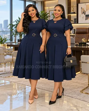 Navy Blue Women's Elegant Dress