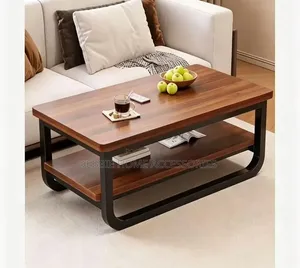 2-Tier Rectangular Industrial Coffee Table With (100*60*42)cm