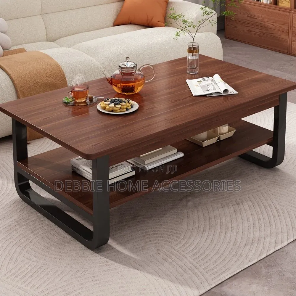 2-Tier Rectangular Industrial Coffee Table With (100*60*42)cm