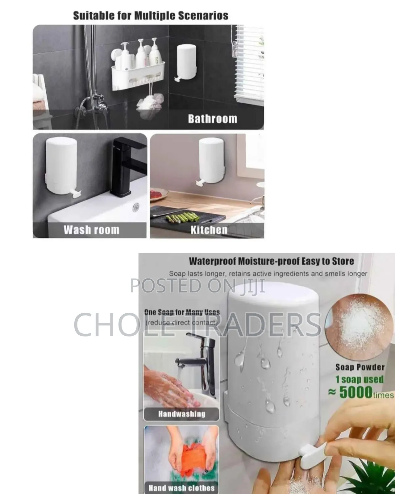 Wall-Mounted Bar Soap Grinder / Powder Dispenser