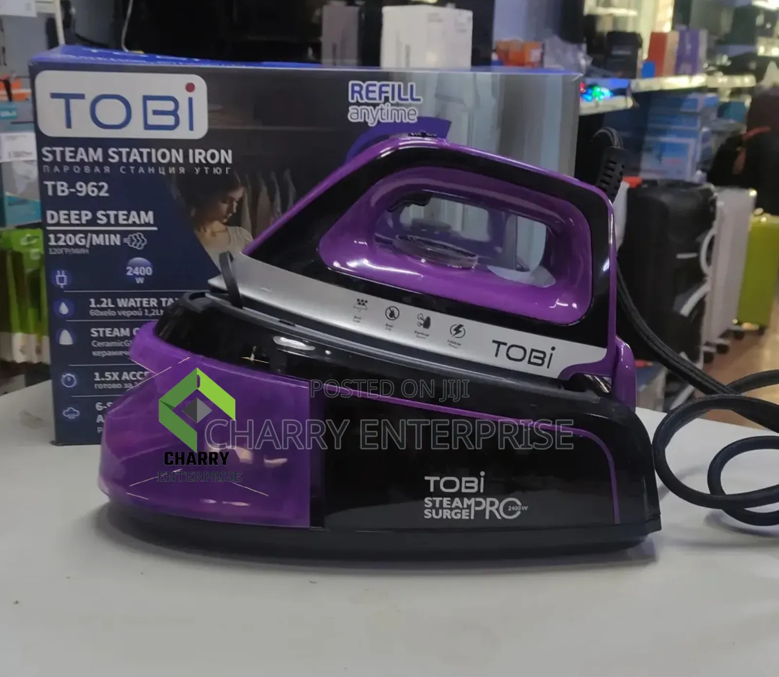 TOBI Professional Deep STEAM IRON for Home or Business 1.2L Tank 2400W
