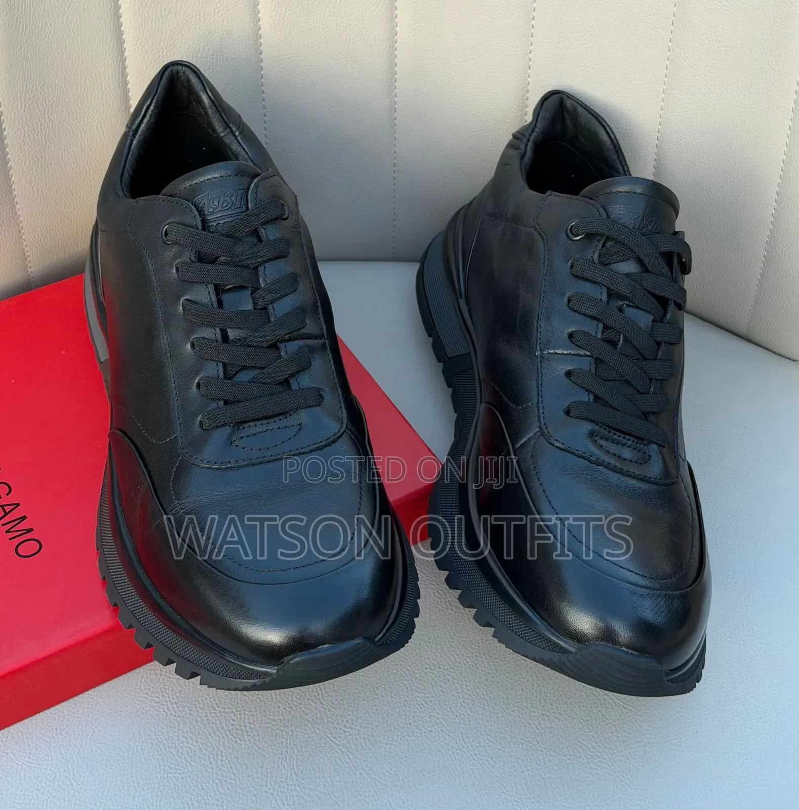 Fabio Moretti Brand Black Colour Men's Leather Sneakers Classic Shoes