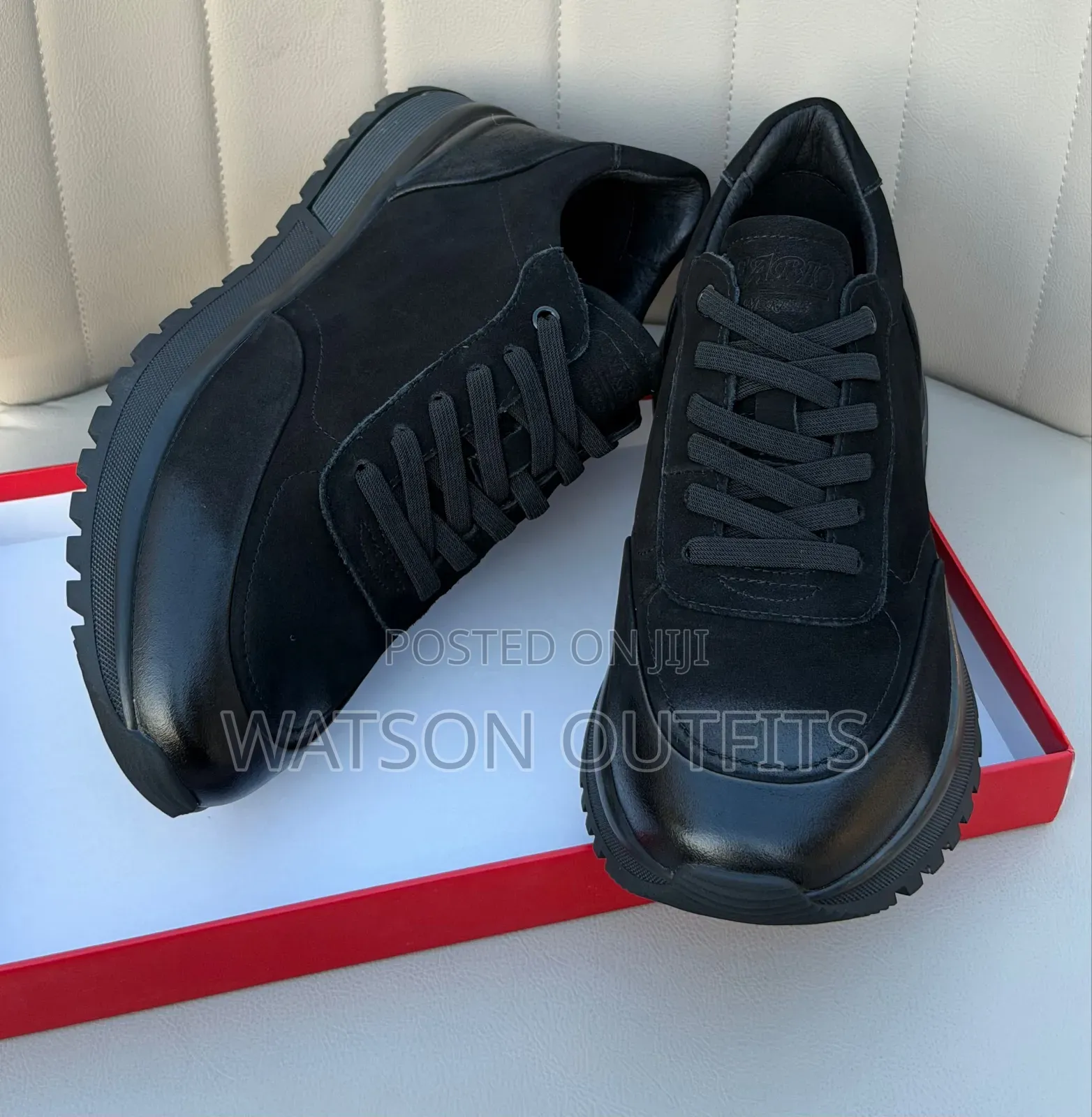 Fabio Moretti Brand Black Colour Men's Leather Sneakers Classic Shoes