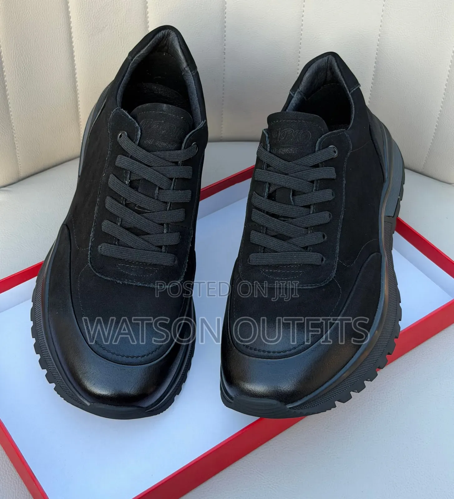 Fabio Moretti Brand Black Colour Men's Leather Sneakers Classic Shoes