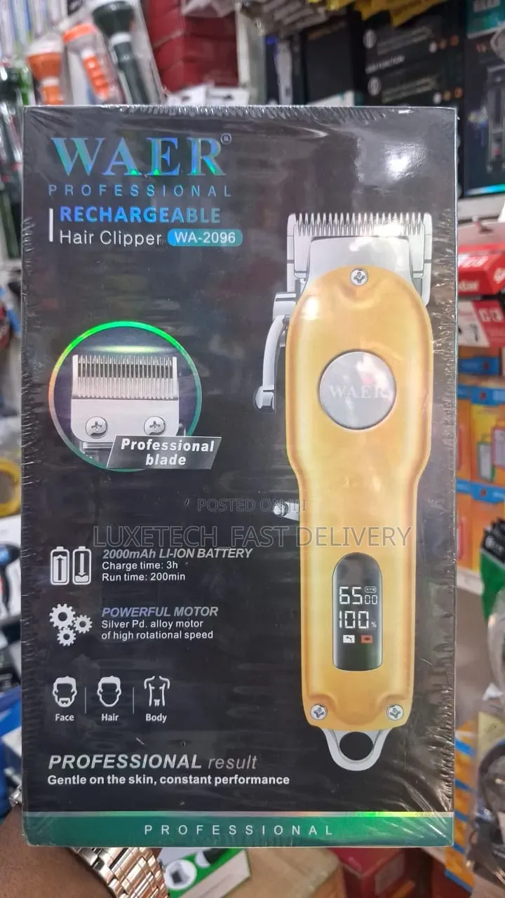 WAER WA-2096 Professional Rechargeable Hair Clipper – LED Display