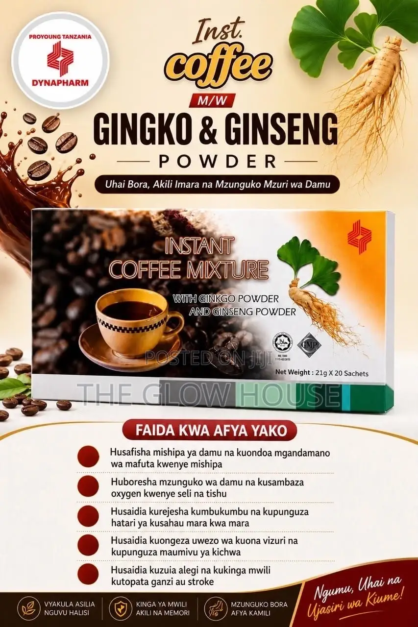 Instant Coffee Mixture With Ginkgo and Ginseng Powder